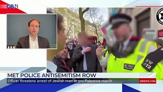 Officer threatens arrest of Jewish man at proPalestine march [upl. by Norag]