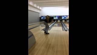 Two handed bowling slow motion [upl. by Antrim]