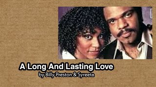 Throwback Duet 07 A Long And Lasting Love  Billy Preston amp Syreeta  with Lyrics [upl. by Leblanc]