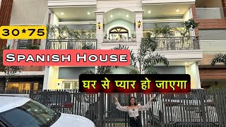 Inside a 250 Yard Spanish Design 4 BHK Fully Furnished House for Sale in Mohali  30x75 House Design [upl. by Rebmaed]