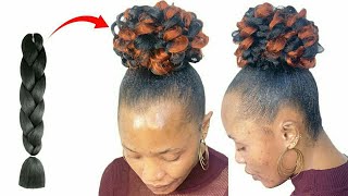 😱 10 MINUTES QUICK HAIRSTYLE USING BRAID EXTENSION YOU WILL DEFINITELY LOVE [upl. by Sachi508]