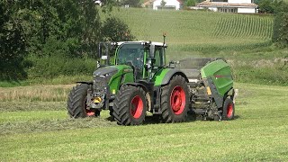 Heuballen Pressen LU Schmidt Ronneburg Fendt Vario 728 mit Fendt Rotana160V bei Altwiedermus [upl. by Bord]