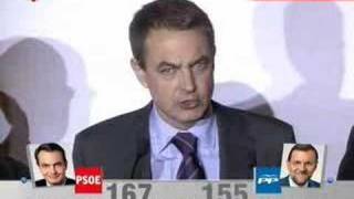 Zapatero anuncia en Ferraz que ha ganado las elecciones [upl. by Kori139]