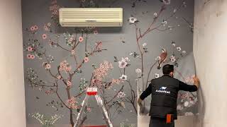 HOW TO APPLY MURAL WALLPAPER [upl. by Moyra]