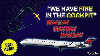 Fire in the cockpit MAYDAY MAYDAY MAYDAY Immediate return to Toronto Airport Real ATC [upl. by Jer]