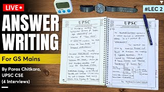 2 Live Answer Writing for UPSC GS Mains Paper  How to write good Answer in Real Exam Hall [upl. by Rothwell167]