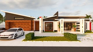 Simple House design idea with butterfly roof  3 Bedroom design beautiful house design  27m x 20m [upl. by Elehcin]