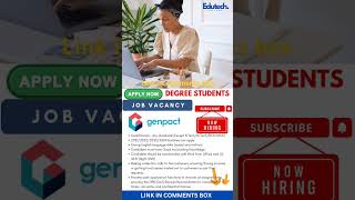 Genpact is hiring degree students genpact jobs workfromhome [upl. by Paulo]