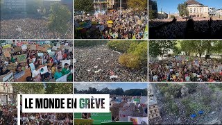 En timelapse et vue des airs la grève mondiale pour le climat est saisissante [upl. by Aluino]