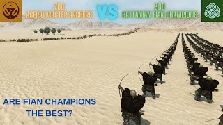 300 Battanian Fian Champions vs 700 Aserai Master Archers ARE FIAN CHAMPIONS THE BEST bannerlord [upl. by Delphina]