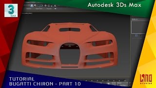 3Ds Max  Bugatti Chiron  Part 10  Front Bumper  LINO STUDIOS [upl. by Oznol]