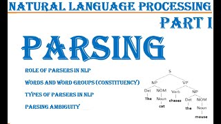 Part 1 Parsers in NLP Parsers RoleWords amp Word Groups ConstituencyTypes of Parsers Ambiguity [upl. by Ladew]