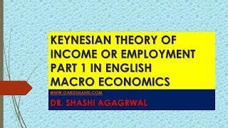 KEYNESIAN THEORY OF INCOME OR EMPLOYMENT IN ENGLISH [upl. by Yar950]