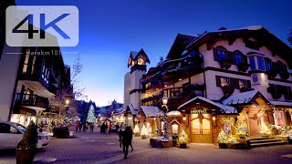 🏔Vail Colorado Virtual Tour  A cinematic walk through the famous ski town a winter wonderland 4K [upl. by Ilehs916]