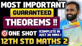 MOST IMPORTANT GUARANTEED MATHS 2 THEOREM12TH STD MATHS 1BOARD EXAM 2024PRADEEP GIRI SIR [upl. by Vadim753]