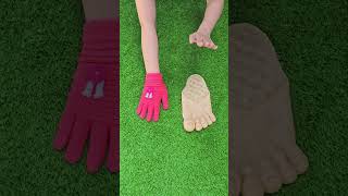 Which pink socks suit her 🖐️😲🦶 Leather foot slippers 🧦🧦 love trending slippers [upl. by Horne]