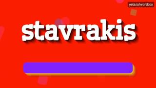 STAVRAKIS  HOW TO PRONOUNCE IT [upl. by Naesad]