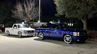 Slammed Silverado on 24s And Sierra on 22s [upl. by Yelsiap504]