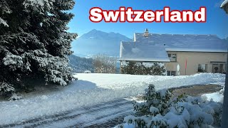 Switzerland in winterDriving from Oberiberg to Euthal [upl. by Launamme]