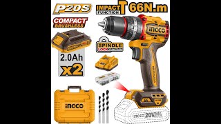 Ingco Brushless Impact Drill 66Nm CIDLI20668 ingcotools ingcopowertools tools [upl. by Mcwherter]