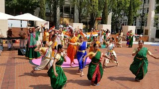 Portland Sankeerthana 15th August 2021 Performance at Pioneer Square [upl. by Airdnaxila22]