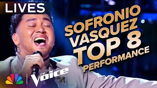 Sofronio Vasquez Performs quotIf I Can Dreamquot  The Voice Lives  NBC [upl. by Yhtak]