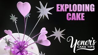 Simple EXPLODING CAKE Tutorial with Hearts and Stars  Yeners Cake Tips with Serdar Yener [upl. by Ranique]