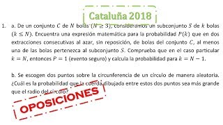 cataluña 2018 examen oposiciones matemáticas resuelto problema 1 probabilidad distribución uniforme [upl. by Reifnnej]