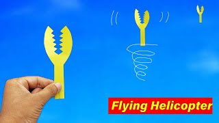 New Flying Helicopter Toy  How to Make a Paper Flying Helicopter [upl. by Aneehs604]