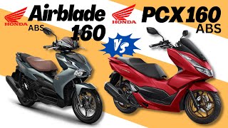 Honda PCX 160 ABS vs Honda Airblade 160  Side by Side Comparison  Specs amp Price  2023 Philippines [upl. by Sibie]