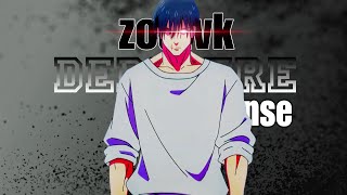 TOJI FUSHIGURO x zodivk derniere danse  editamv  anime edit tojifushiguro 4k [upl. by Nylecsoj748]