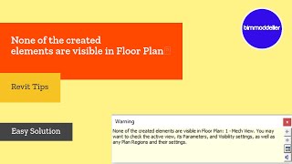 Solution Revit Error None of the created elements are visible in Floor Plan [upl. by Jayme]