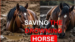 FULL VIDEO FAMILY DESPERATE RESCUE OF A DROWNING HORSE FROM DEATH MUD horsestaple pferde hester [upl. by Anahsirk736]