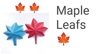 How to Make Maple Leafs With Paper Autumn leaf with PaperEasy to make Paper leaves diy [upl. by Wiles]