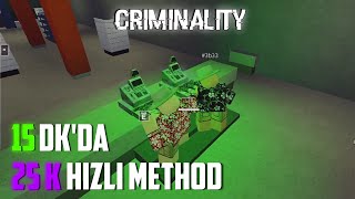 Roblox Criminality  HIZLI PARA KASMA METHOD [upl. by Onailil]