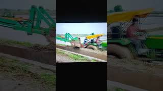 john deere tractor loader with stuck in the middle John deer and Mahindra trending tractorvideo [upl. by Kearney]