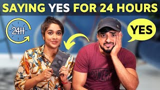 SAYING YES TO MY WIFE FOR 24 HOURS CHALLENGE 😂  അവസാനം അടിയായി 🤣  AMMU amp ASWIN [upl. by Nonnaer698]