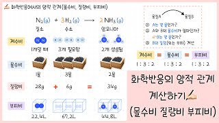 화학 개념 클립 화학 반응의 양적 관계⎜문제 푸는 방법 3단계✍🏻⎜계수비 몰수비 질량비 부피비 완벽이해✨ [upl. by Noyart]