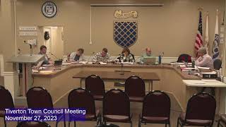 Tiverton Town Council Meeting  November 27 2023 [upl. by Aciamaj649]