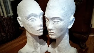 Mannequin Head DIY Sculpting a Head with Paper Mache [upl. by Ttevy815]