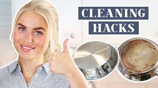 CLEANING HACKS  Städtips  Rengör stekpannor missfärgat silver amp behållare enkelt [upl. by Tnahs]