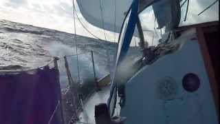 Sailing CampC 30 Moderate weather Atlantic Nov 19th 2014 Halifax Nova Scotia [upl. by Atekihs]