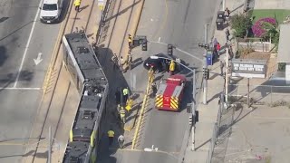 Metro rail collides with vehicle in East LA [upl. by Showker317]