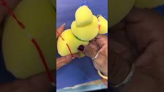 🧸 के कोने कोने में रबर डाल दिए🤭😱  What we can make from sponge  Sponge craft ideas shorts diy [upl. by Chiles]