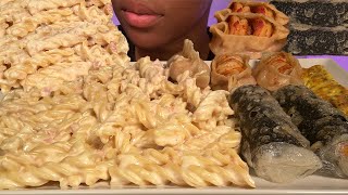 ASMR EATING SOUNDS CREAMY ALFREDO PASTA [upl. by Iel]