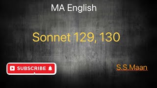 MA English Sonnet 129 130 William Shakespeare [upl. by Enoryt]