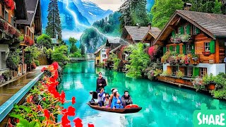 Switzerland villages most beautiful places  Brienz Iseltwald Interlaken Grindelwald Appenzell [upl. by Banebrudge]