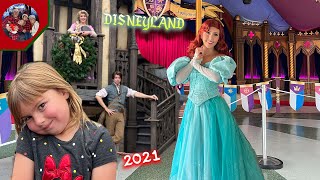 Rapunzel Flynn Rider play HideampSeek and Ariel at Disneyland 2021 [upl. by Siriso]