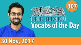 ✅ Daily The Hindu Vocabulary 30th Nov 2017  Learn 10 New Words with Tricks  Day307 [upl. by Carothers974]