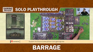 Barrage  Gaming Rules Solo Playthrough [upl. by Pirozzo]